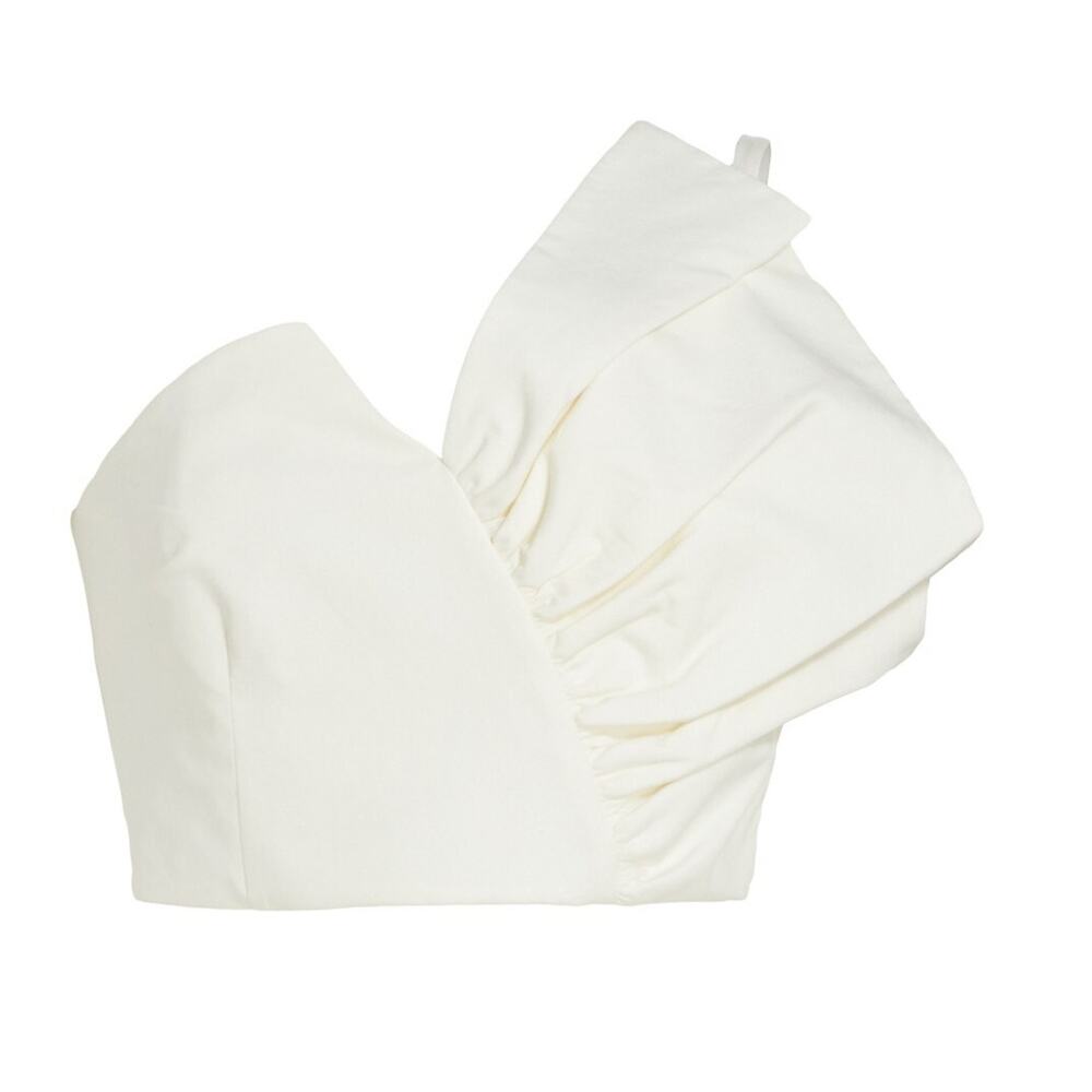 Amur Ruffled Ivory Declan Bustier Top Size 0